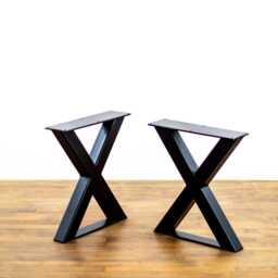 Metal X-Frame Bench Legs, Steel Coffee Table Set Of 2 - thumbnail 2