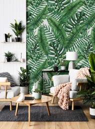 Tropical Leaves Removable Wallpaper, Peel & Stick, Jungle Monstera, Traditional, Self Adhesive, Wall Decor #139 - thumbnail 1
