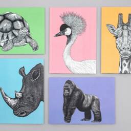 Western Lowland Silverback Gorilla A4 Art Print in Purple // Print, Wall Decor, Colourful Animal Art, Wildlife Conservation Gift - thumbnail 3
