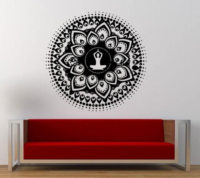 Namaste Yoga Lotus Meditation Mandala Wall Decal Sticker Vinyl Mural Leaving Bedroom Room Home Decor Free Shipping L353 - image 1