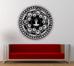 Namaste Yoga Lotus Meditation Mandala Wall Decal Sticker Vinyl Mural Leaving Bedroom Room Home Decor Free Shipping L353 - thumbnail 1