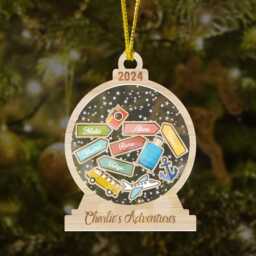 Personalized Travel Adventures Ornament 2024, Shaker Ornament, Adventure Location Decor, Christmas Journey - thumbnail 4