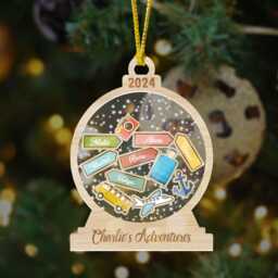 Personalized Travel Adventures Ornament 2024, Shaker Ornament, Adventure Location Decor, Christmas Journey - thumbnail 2