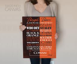 Cincinnati Bengals/Chicago Bears House Divided Print Or Canvas Housewarming Gift For Couplevalentines Day Him - thumbnail 1