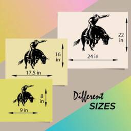 In-Style Decals Wall Vinyl Decal Home Decor Art Sticker Rodeo Cowboy Bull Rider Western Man Boy Bedroom Living Room Mural Unique Design 203 - thumbnail 2
