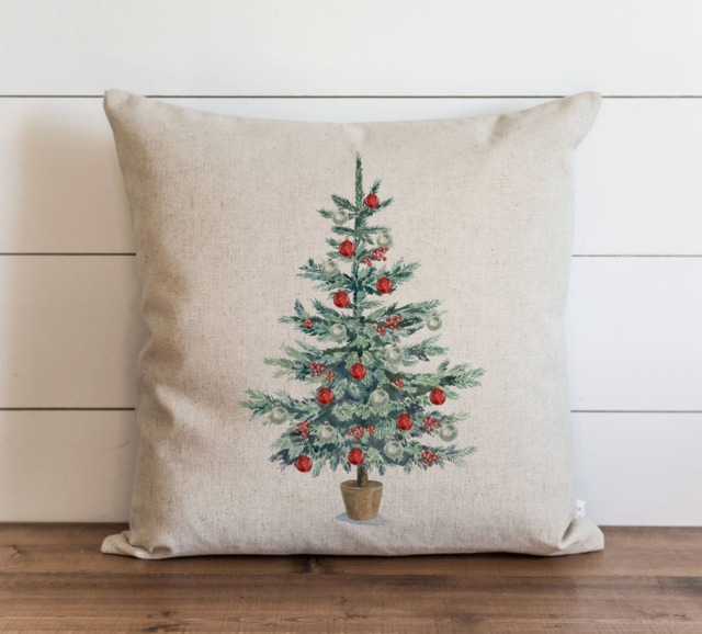 Christmas Tree Pillow Cover - 20X20 Or 18X18 Holiday Xmas Accent Throw Decorative Gift Festive Home Decor - image 1