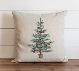 Christmas Tree Pillow Cover - 20X20 Or 18X18 Holiday Xmas Accent Throw Decorative Gift Festive Home Decor - thumbnail 1