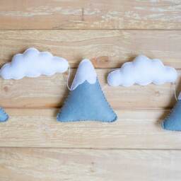 Mountain Cloud Garland/Bunting For Wall Decor Felt Nursery Decor Baby Shower Gift Gifts Theme - thumbnail 3
