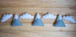 Mountain Cloud Garland/Bunting For Wall Decor Felt Nursery Decor Baby Shower Gift Gifts Theme - thumbnail 1