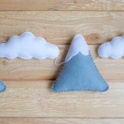 Mountain Cloud Garland/Bunting For Wall Decor Felt Nursery Decor Baby Shower Gift Gifts Theme - thumbnail 2