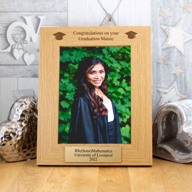 Personalised Graduation Photo Frame With Gold Effect Plaque - image 1