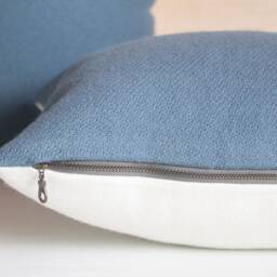 Dusk Blue Wool Pillow Cover, Slate Throw Cover - Made To Order - thumbnail 2