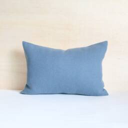 Dusk Blue Wool Pillow Cover, Slate Throw Cover - Made To Order - thumbnail 3