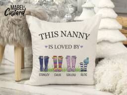 Personalised Nanny Cushion - Birthday Gift New Christmas Gifts For Nan - thumbnail 1