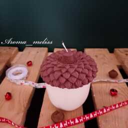 Handcrafted Acorn Candle Soy & Bee Wax, Eco-Friendly Christmas Decor - thumbnail 2