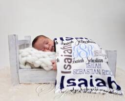 Personalized Baby Blanket, Monogramed Name Swaddle Shower Gift, Newborn Photo Prop, Boy Gift