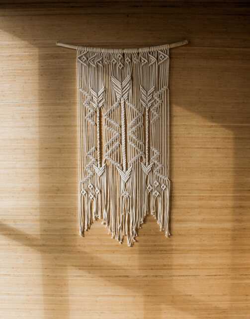 Large Macrame Wall Hanging, Native American Arrow Decor - image 1