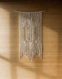 Large Macrame Wall Hanging, Native American Arrow Decor