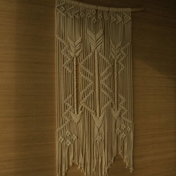 Large Macrame Wall Hanging, Native American Arrow Decor - thumbnail 4
