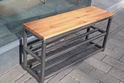 Schuhbank Schuhregal Schuhschrank Sitzbank Industriedesign Stahl - thumbnail 1