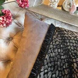 Lilac Suede Decorative Pillow Cover With Fur - thumbnail 2