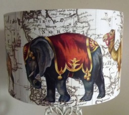 Elephant Map Lampshade, Giraffe, Zebra, Camel, Free Gift, Fatta Da Mamma - thumbnail 1
