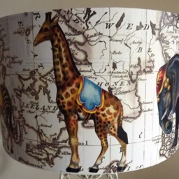 Elephant Map Lampshade, Giraffe, Zebra, Camel, Free Gift, Fatta Da Mamma - thumbnail 2