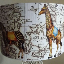 Elephant Map Lampshade, Giraffe, Zebra, Camel, Free Gift, Fatta Da Mamma - thumbnail 3