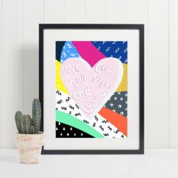 Love Comes in All Shapes & Colours Print - A4 Or A3 Uplifting Happy Artwork - thumbnail 2