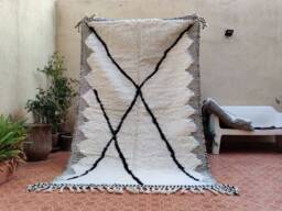 Hand Knotted Wool Berber Rug Moroccan Tribal Design - thumbnail 1