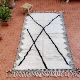 Hand Knotted Wool Berber Rug Moroccan Tribal Design - thumbnail 3