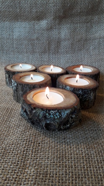 10 Rustic Candle Holder - Creating A Mood, Tea Light Holder, Oak Wood Candle Wedding Decor, Home Country Wedding - image 1