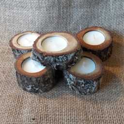 10 Rustic Candle Holder - Creating A Mood, Tea Light Holder, Oak Wood Candle Wedding Decor, Home Country Wedding - thumbnail 3
