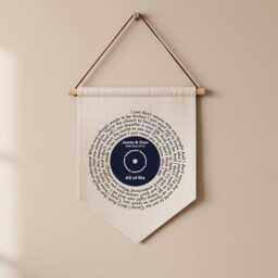 Personalised Our Song Lyrics Record Wall Hanging, Linen Anniversary Gift, Wedding Song, 4Th Year, Memorable Gift - thumbnail 1