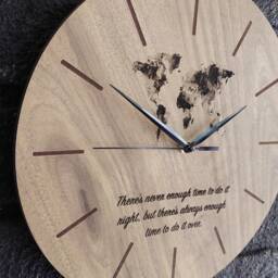 Personalized Wooden Wall Clock/Engraved Family Photo, 11.8 Inch - thumbnail 2