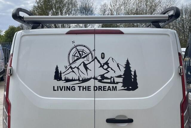 Mountain Compass Decal Living The Dream Car Bonnet Side Sticker Vinyl Graphic Off Road Adventure Motorhome Caravan Van Campervan Wall Art - image 1