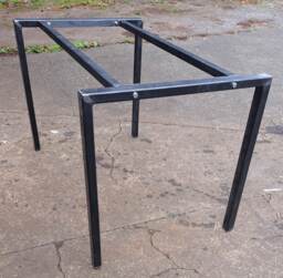 Open Ended Design Metal Table Frame Retro Industrial Steel Desk Bar Breakfast Island With Double Bolted Support