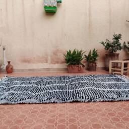 Hand Knotted Wool Rug Tribal Berber Design, Moroccan Accent - thumbnail 2