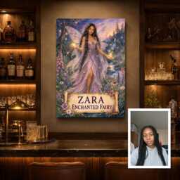 Personalised Enchanted Fairy Canvas From Photo, Custom Name & Text Wall Decor Birthday Present For Fantasy Fan Artwork - thumbnail 3