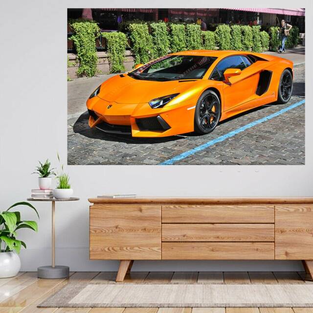 Lamborghini Aventador On Street 3D View Wall Sticker Poster Decal A772 - image 1