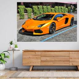 Lamborghini Aventador On Street 3D View Wall Sticker Poster Decal A772 - thumbnail 1