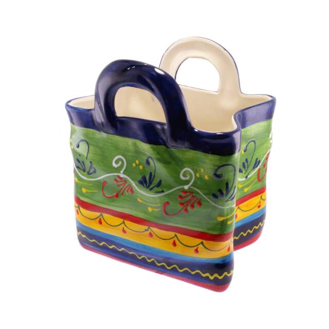 Spanish Ceramic Bag Style Vase Large 25 cm X 20 14 Handmade Pottery - image 1
