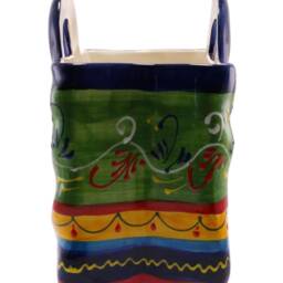 Spanish Ceramic Bag Style Vase Large 25 cm X 20 14 Handmade Pottery - thumbnail 3