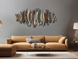 Handmade Abstract Metal Wall Decor - Textured Gold, Silver & Bronze Accent