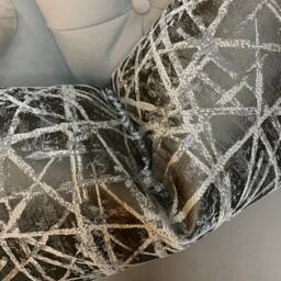 Abstract Cushion Pillow Cover Smoke/Shimmer For Sofa Bed Designer Fabric High Quality Handmade in UK Rectangle Double Sided - thumbnail 2