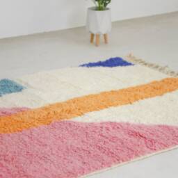 Moroccan Area Rug - Beni Ourain Style For Living Room Mid Century Modern Colorful Geometric - thumbnail 3