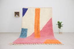 Moroccan Area Rug - Beni Ourain Style For Living Room Mid Century Modern Colorful Geometric - thumbnail 1