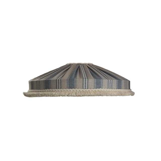 Lampshade Striped Blue, Rustic Style, With Short Cotton Fringe. Made To Order - image 1