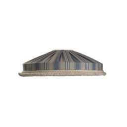 Lampshade Striped Blue, Rustic Style, With Short Cotton Fringe. Made To Order - thumbnail 1