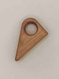Solid Oak Curtain Rod Brackets - Handmade Wooden Wall Mount Minimalist Scandinavian Hardware Custom Size Available - thumbnail 1